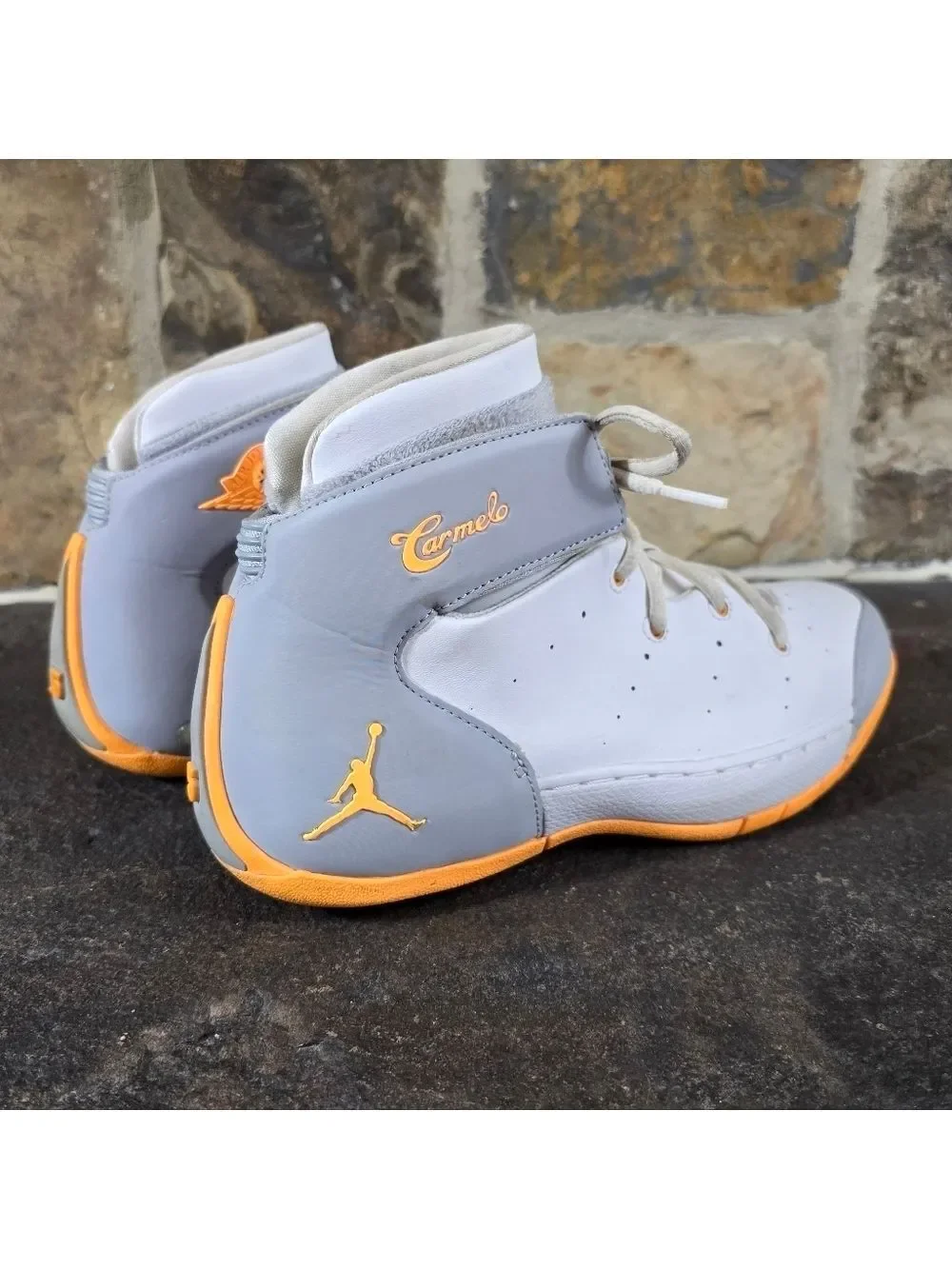 Nike Air Jordan Melo Atomic Wolf Gray Mango Shoes Carmelo 6Y
